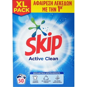 Skip Прах за пране Skip Active Clean, 3, 25 кг, 50 пранета - Skip Active Clean (3745)