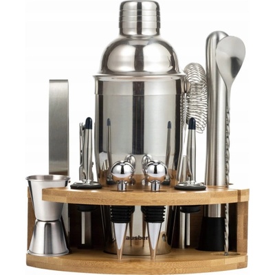 KLAUSBERG Klausberg barmanská sada na nápoje a koktejly, 12 prvků, stříbrný shaker KB7655