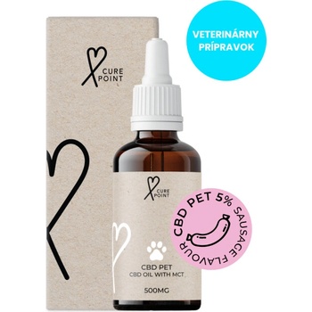 Cure Point CBD PET 5% olej pre psov a mačky s príchuťou klobásy 10 ml