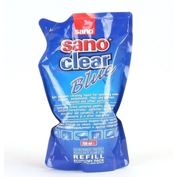 SANO Препарат за почистване на стъкла Sano Clear Blue, Спрей0.750МЛ, РЕЗЕРВА