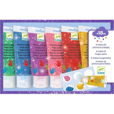 Djeco Prstové farby v tube 6 ks