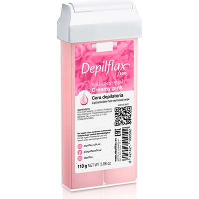 Depilflax 100 depilační vosk v rolce, krémově růžový 110 g