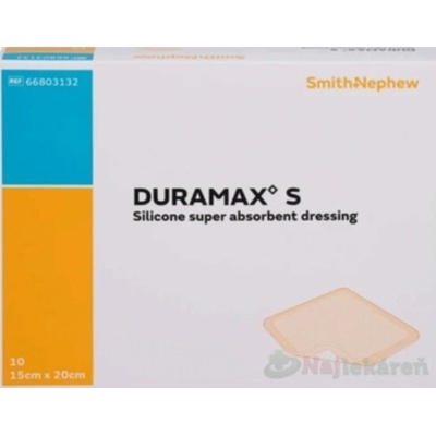 DURAMAX S silikónový superabsorpčný obväz 15 x 20 cm 10 ks