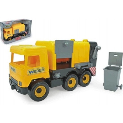 Wader Auto middle Truck popelář plast 42 cm žlutý v krabici