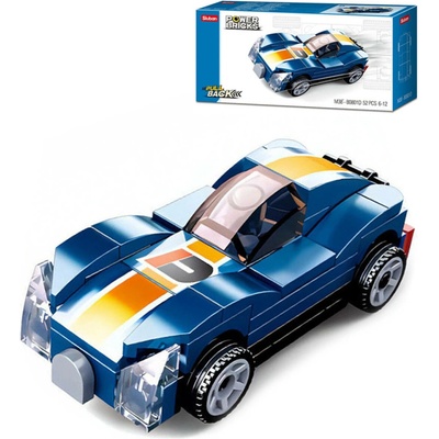 Sluban B0801D Natahovací auto modrý sporťák
