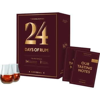 24 Days of Rum Rumový kalendár 2021 42,9% 24 x 0,02 l (dárčekové balenie kalendár a 2 poháre)
