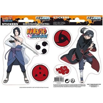 Naruto Shippuden Stickers 16 x 11cm 2 sheets Sasuke Itachi