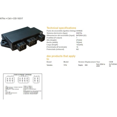 DZE jednotka zapalování CDI YAMAHA YFM 660 RAPTOR 04-05 (OEM-5LP-85540-30) – Hledejceny.cz
