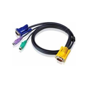 ATEN KVM кабел ATEN 2L-5206P, SPHD15 M към 2x PS2 M + HD15 M, 6.0 м, 2L-5206P