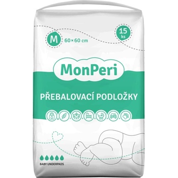 MonPeri Baby Underpads Size M еднократни подложки за смяна на пелените 60x60 cm 15 бр