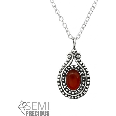 all4Silver Strieborný náhrdeľník onyx M31112-A4S