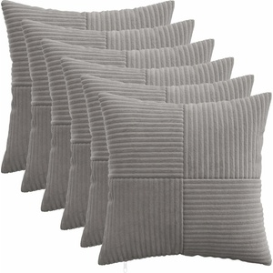 vidaXL Калъфка за възглавница 6 pcs ALMELO Светлосиво 30 x 30 cm (913862)