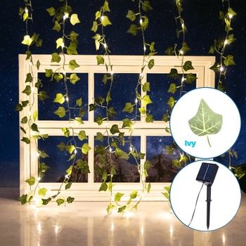 Aigostar - LED соларен гирлянд 70xLED/4x1m IP65 топла бяла ivy (AI1621)