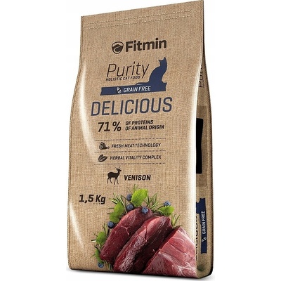 Fitmin Cat Purity Delicious suché krmivo pro kočky s divočákem 1,5 kg