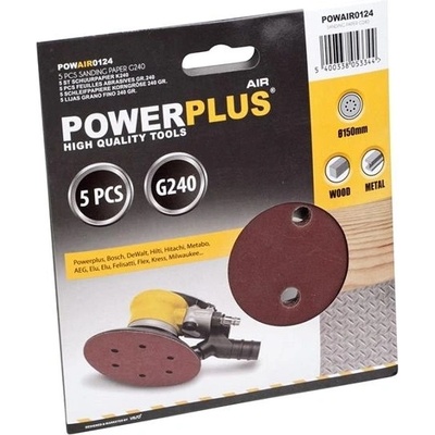 POWERPLUS POWAIR0124 - 5x brúsny disk priem.150 G240 POWAIR0124