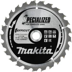 Makita нож за дърво Efficut 190x1.85x20 мм 25 зъба E-11140 (E-11140)