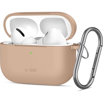 Tech-Protect Силиконов калъф за слушалки Apple AirPods Pro 3 от Tech-Protect Silicone Hook - Caffe Latte (5906302333158)