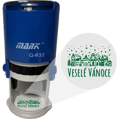 Mark Samonamáčecí razítko Veselé Vánoce 002 světle modrá 45mm