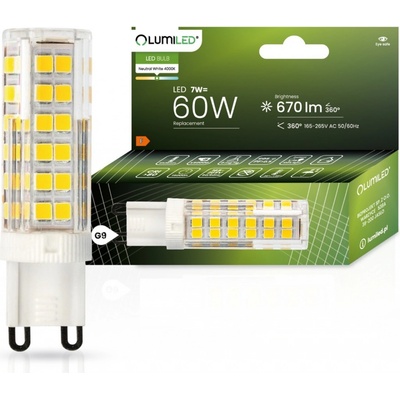 LUMILED LED žiarovka G9 s päticou 7W = 60W 670lm 4000K Neutrálna 360°