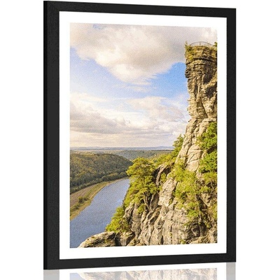 Plakát s paspartou výhled na řeku Labe - 30x45 no frame