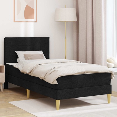 vidaXL Рамка за легло Черен 90 x 190 cm Полиестер (3414931)