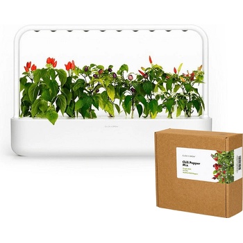 Image 1 of Click & Grow Комплект Click and Grow смарт саксия Smart Garden 9, Бяла + семена 9 броя Чили чушки микс (SG9S1UNI_Chili Pepper Mix)