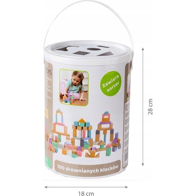 Eco Toys Дървени блокчета 100 бр (2505)