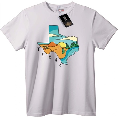 NOONEBRAND Тениска Пейзаж на Тексас - 6XL, White