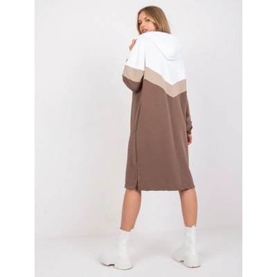 Dámske mikinové šaty RV-SK-7462.00-white-brown