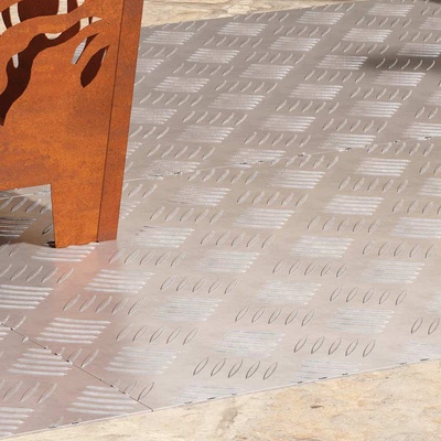 vidaXL Стъпало Правоъгълна 4 pcs Сребрист 90 x 50 cm Алуминий (4104362)