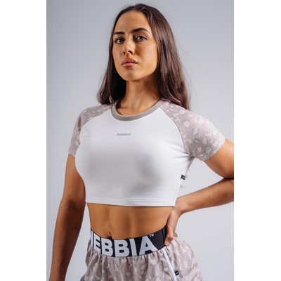 Nebbia Crop top s leopardím vzorem ’97 PRIMAL 861 béžové