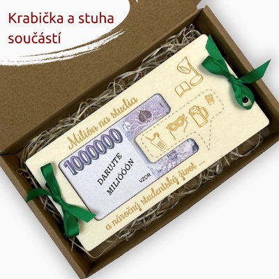 PanDatel Dřevěné pouzdro na peníze - MILION STUDENT