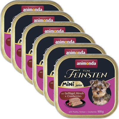 Animonda Vom Feinsten Junior Mini - птиче месо, елен и боровинки 6 x 100 г