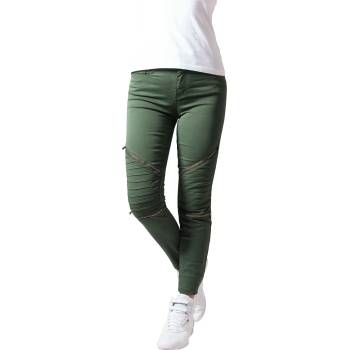 Urban Classics Дамски панталон в цвят маслина Urban Classics Ladies Stretch Biker PantsUB-TB1215-00176 - Маслина, размер 28