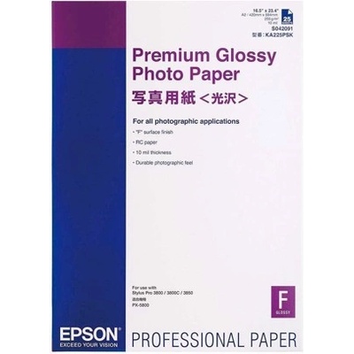 Epsonpapir Epson Premium Glossy Photo Paper 255 g, A2 25 Чаршафи (C13S042091)