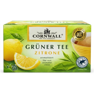 Cornwall zelený čaj s citronovým aroma 25 sáčků 43,75 g