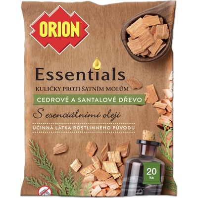 Orion Fragrance Kuličky ochrana proti molům, cedrové a santalové dřevo 20 ks