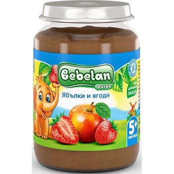 Bebelan Плодово пюре Bebelan Puree - Ябълки и ягоди, 190 g (4171)
