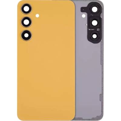 Zadní sklo + kryt fotoaparátu Samsung Galaxy S24+ 5G bez loga – pískově oranžové (Aftermarket Plus) SAM3723