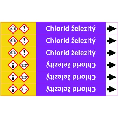 Grafiko | Chlorid železitý - dle ISO 20560 - Materiál Samolepící PVC folie, Rozměr aršík 6 ks 52x385 mm
