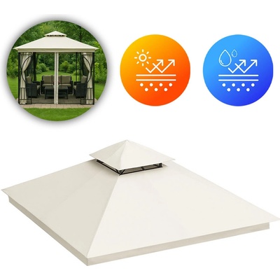 MultiGarden 1701-C3X3-BEIGE BÉŽOVÁ Náhradní střecha pro zahradní altán 3x3 m s větracím otvorem – Zboží Dáma