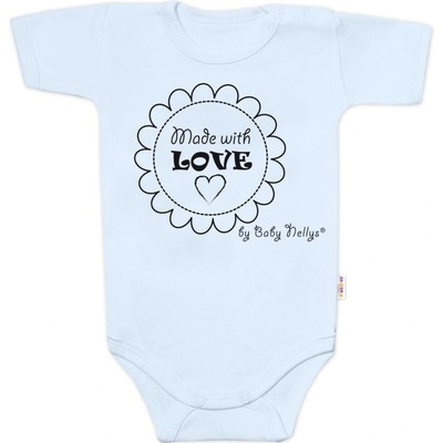 Baby Nellys Body krátky rukáv LOVE Modrá