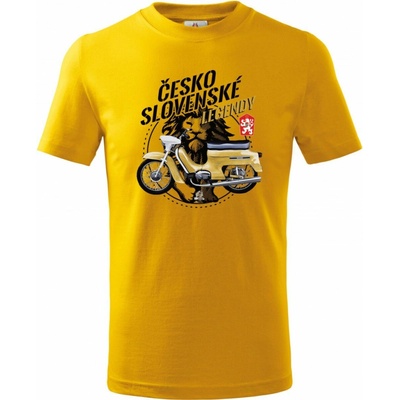 Jawa Pionýr žlutý ČESKOSLOVENSKÉ LEGENDY V26 dětské tričko Basic
