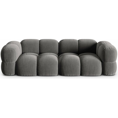 Cosmopolitan Design Sivá zamatová pohovka 250 cm Loretto