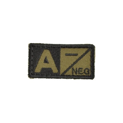 MILITARY RANGE Nášivka krevní skupina A NEG VELCRO ZELENÁ