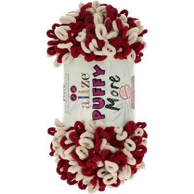 Alize Puffy More 6271 bordová s krémovou