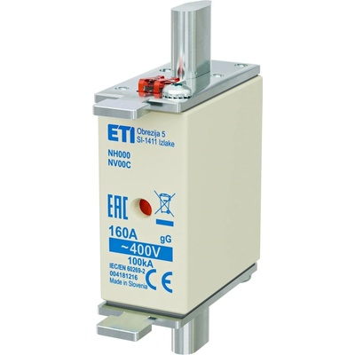 Nožová poistka ETI - NH000/gG/160A/500V