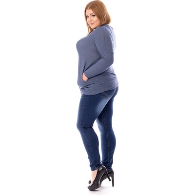 V&V dámské jeans se zirkony modré