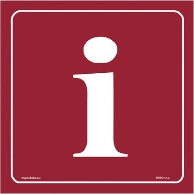 DUKO INFORMACE symbol červený Formát: 90 x 90 mm