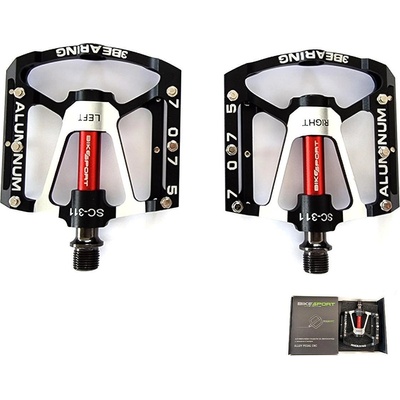 BikeSport BIKESPORT, PEDAL 3 Bearing; WEST BIKING; One-piece Alloy +CNC; ALUMINUM; 100*17*100mm (AM6186)